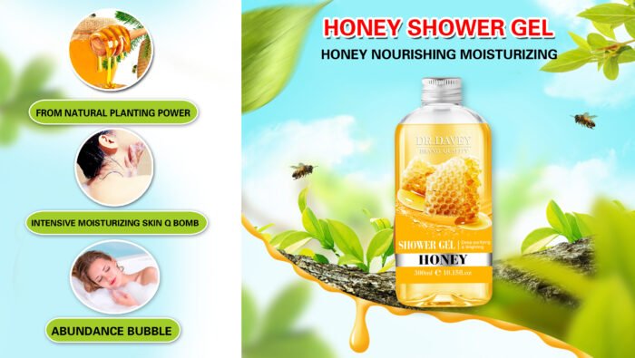 DR.DAVEY Honey shower gel moisturizing whitening skin 300ml private label wholesale OEM - Image 3
