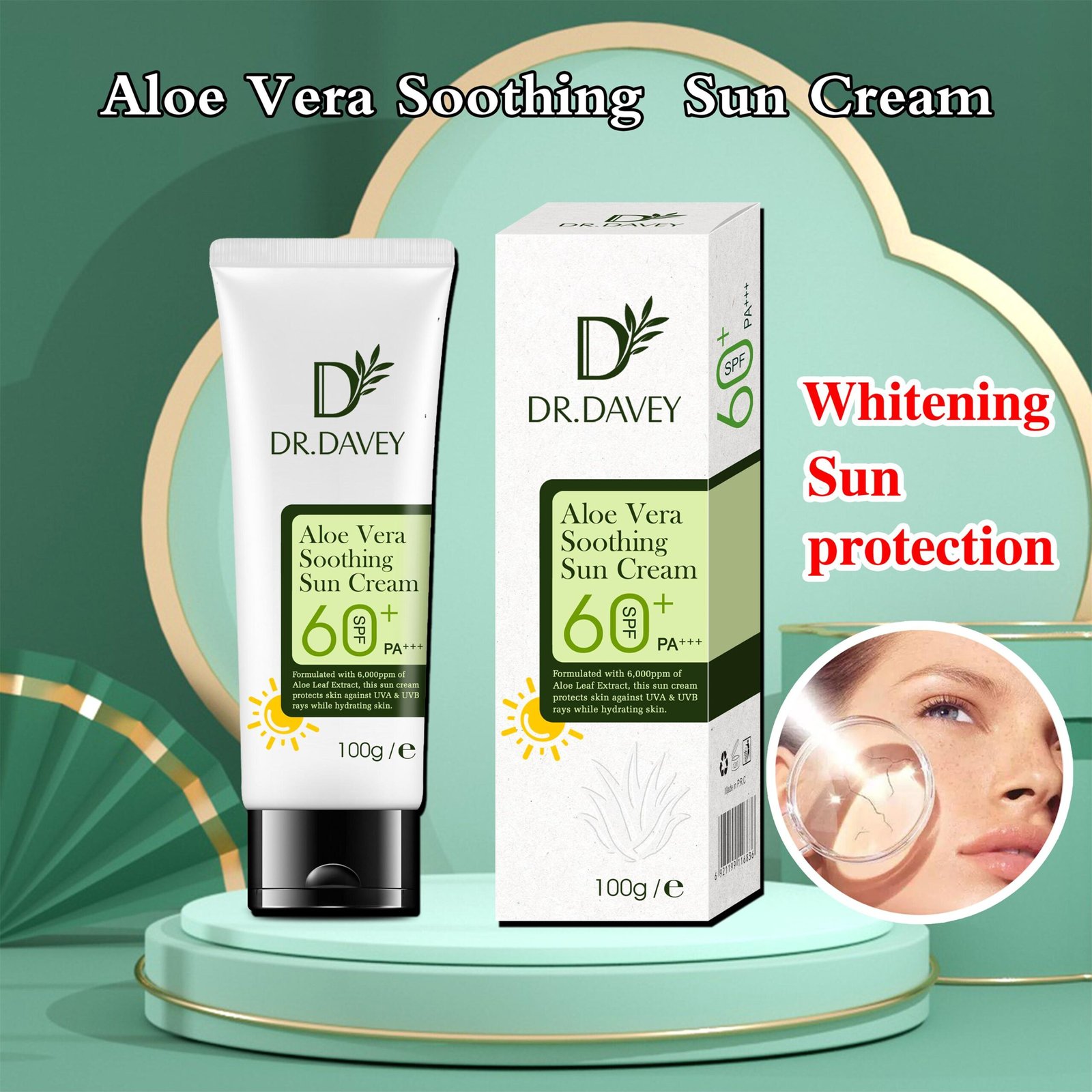 DR.DAVEY SPF60 Aloe Vera Sunscreen SPF60 Private Label Sun Cream - Image 3
