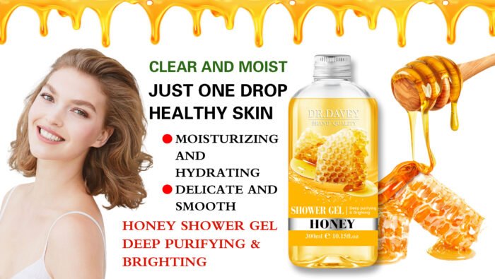 DR.DAVEY Honey shower gel moisturizing whitening skin 300ml private label wholesale OEM - Image 4