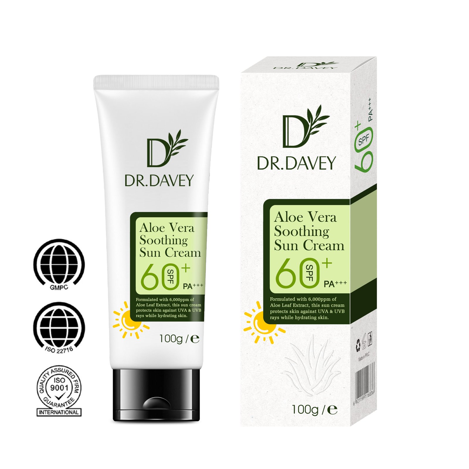DR.DAVEY SPF60 Aloe Vera Sunscreen SPF60 Private Label Sun Cream - Image 6