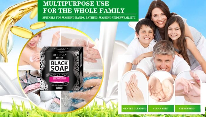 DR.DAVEY Charcoal Soap 100g Private Label Wholesale OEM Good Quality - Image 3