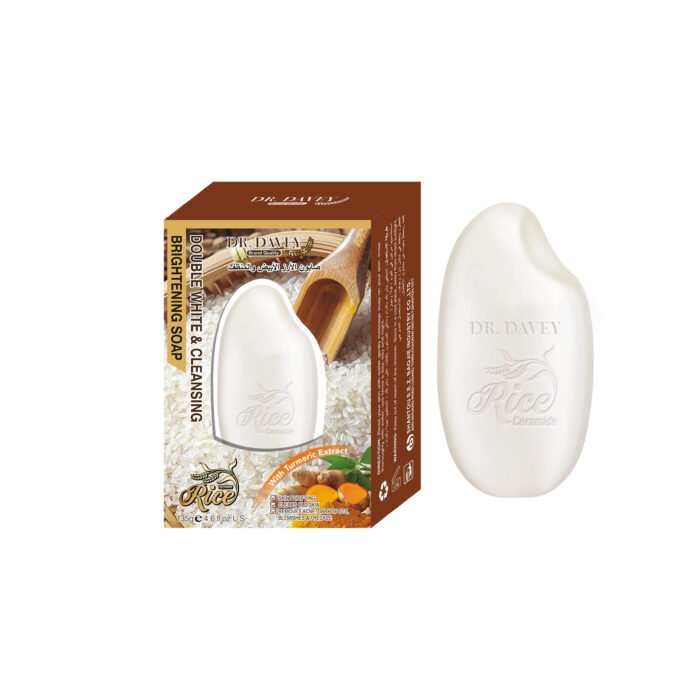 DR.DAVEY OEM ODM Double Whitening Cleansing Rice Soap Remove Dark Spot Blemishes Freckle Facial Soap