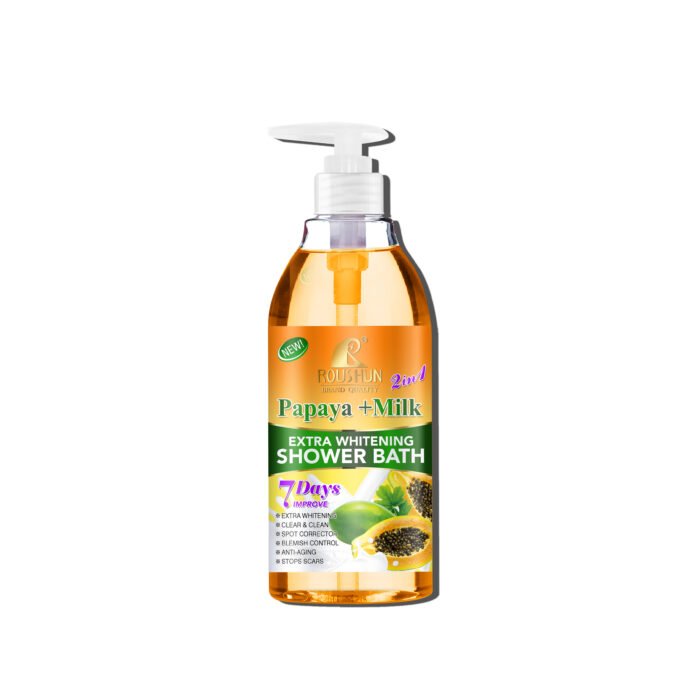 ROUSHUN Wholesale Shower Gel Papaya Milk Super Whitening Hydrating Skin Improve Dulness Shower Bath