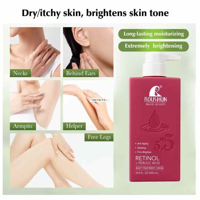 ROUSHUN Ferulic Acid Body Treatment Cream Medix 5.5 Retinol Body Lotion Firming Moisturizer - Image 3