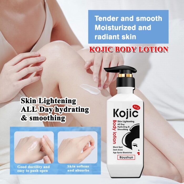 ROUSHUN Wholesale Body Lotion Kojic Acid Whitening Skin Ligthening All Day Hydrating Smoothing Body Lotion - Image 3