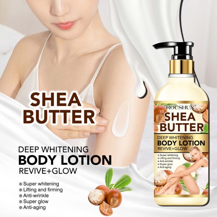 ROUSHUN Skin Lighting Lotion Shea Butter Deeply Nourishing Whitening Firming Skin All Day Private Label Body Lotion - Image 3