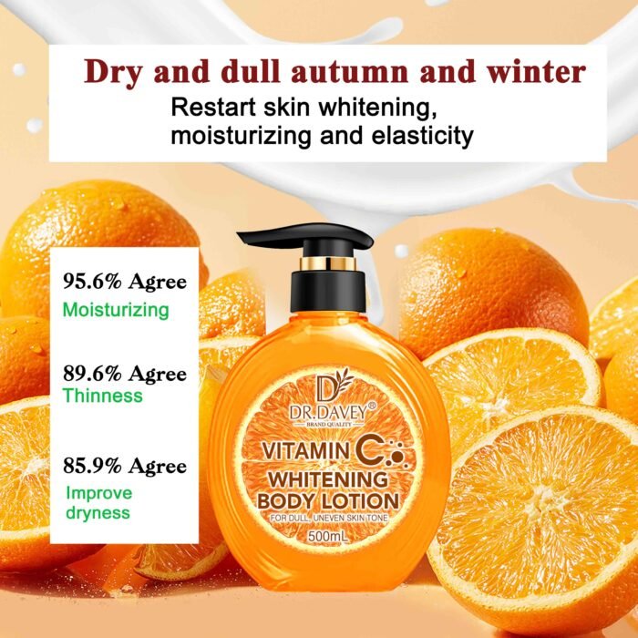 DR.DAVEY Moisturizing Lotion For Dry Skin Vitamin C Whitening Moisturizing Hydrating Brand Quality Body Lotion - Image 3