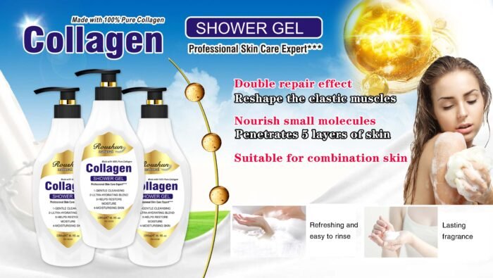 ROUSHUN OEM ODM Shower Bath Collagen Whitening Tightening Hydrating Shower Gel - Image 3