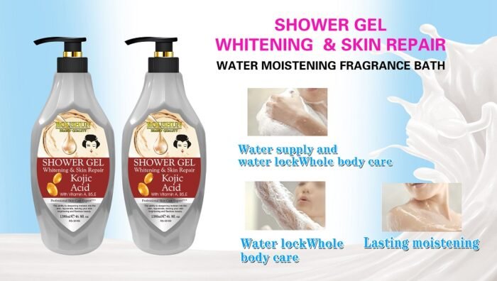 ROUSHUN OEM ODM Shower Gel Kojic Acid Skin Repairing Vitamin E Water Supply Shower Bath - Image 3