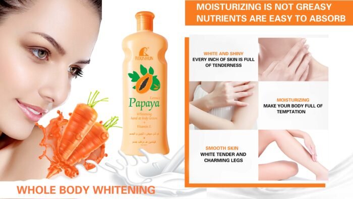 ROUSHUN VitaminE & papaya whitening shining brightening body lotion - Image 3