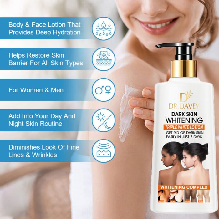 DR.DAVEY Fast Skin Whitening Body Lotion For Hand or Face Moisturizing Body Cream - Image 4