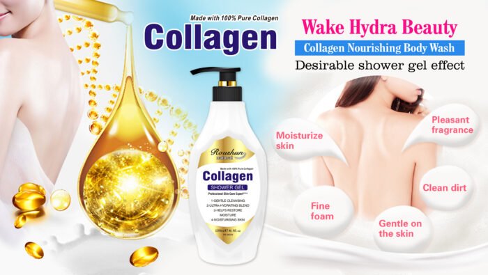 ROUSHUN OEM ODM Shower Bath Collagen Whitening Tightening Hydrating Shower Gel - Image 4
