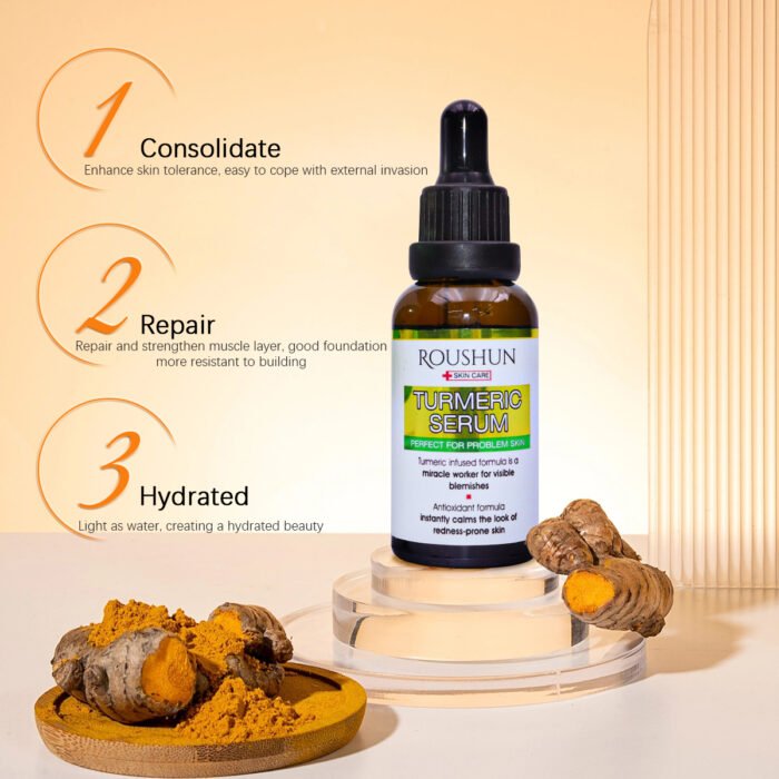 ROUSHUN Brightening Turmeric Face Serum Dark Spot Turmeric Serum - Image 5