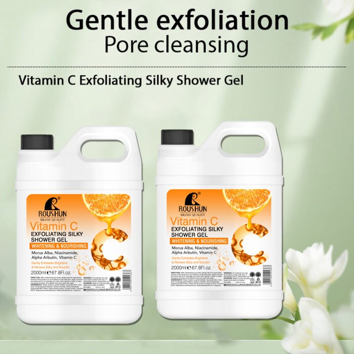 ROUSHUN Private Label Body Wash Vitamin C Nourishing Whitening Brightening Firming Shower Bath - Image 5