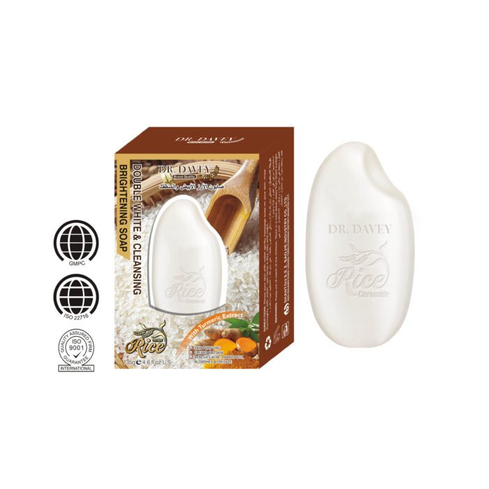 DR.DAVEY OEM ODM Double Whitening Cleansing Rice Soap Remove Dark Spot Blemishes Freckle Facial Soap - Image 6