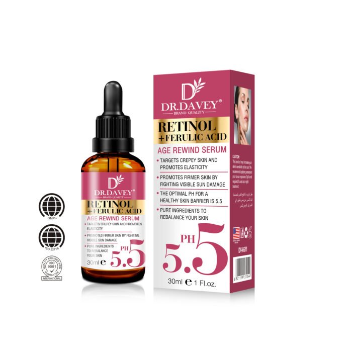 DR.DAVEY Wholesale Ferulic Acid Retinol Face Serum Reduce Finelines Firming Moisturizing Facial Serum - Image 6