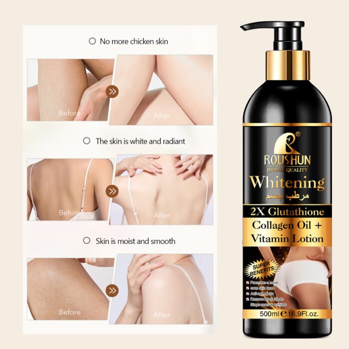 ROUSHUN Gluta Whitening Body Lotion With Collagen Oil Anti-age Body Cream - Image 6