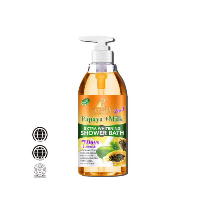 ROUSHUN Wholesale Shower Gel Papaya Milk Super Whitening Hydrating Skin Improve Dulness Shower Bath - Image 5
