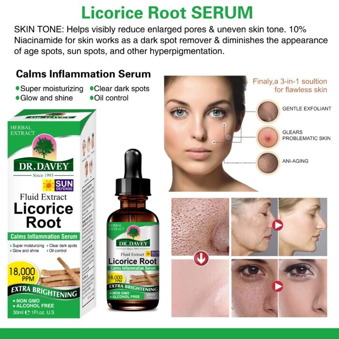 DR DAVEY Licorice Root Brightening Lightening Moisturizing Facial Serum